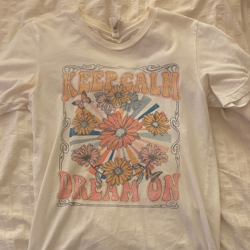 Bella Canvas Kids Tee - Cream with Floral Design
